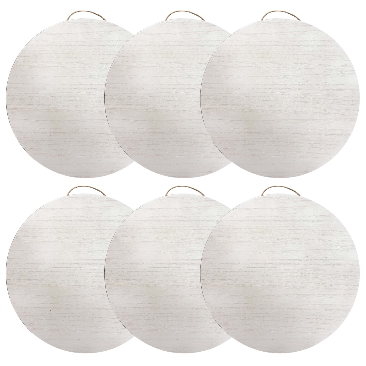 6 Pack: 18" Whitewashed Round Plaque by Make Market®